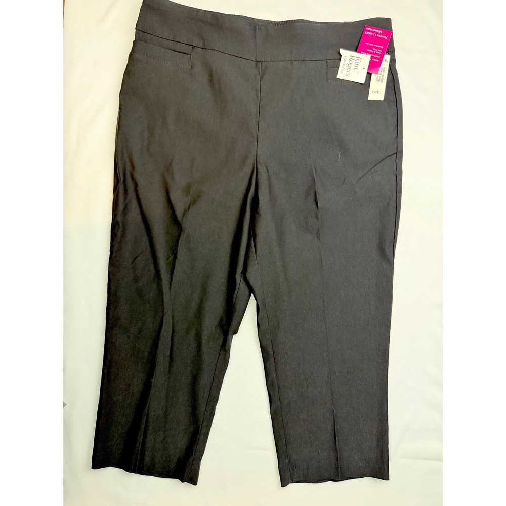 Kim Rogers Tummy Control Millennium Pull On Capri Pants Black Size 16 NWT